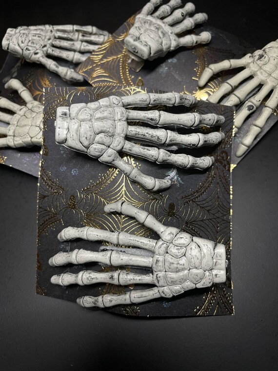 Pair of Skeleton Hand Hair Clips Etsy
