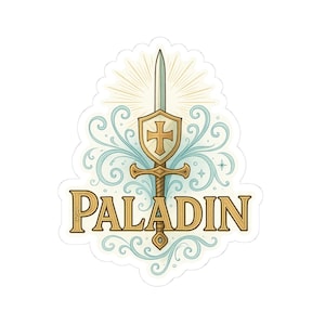 Paladin Sword & Shield Sticker - Smites Evil, Looks Righteous