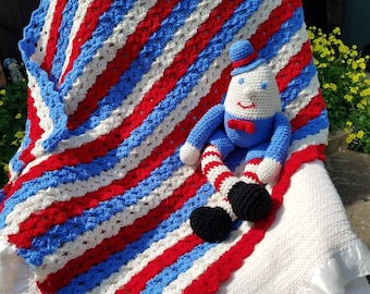 Humpty Dumpty crocheted figure and afghan set