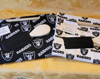 Casserole Carrier, Raiders NFL fabric in black background OR white background, 1 each
