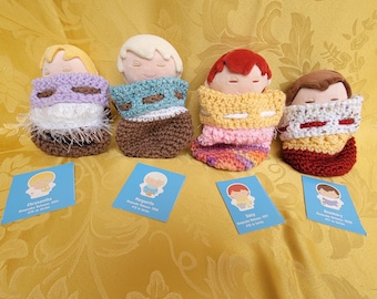 Mary's Angels Collectible Hallmark dolls with hand crocheted bag
