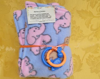 Activity blanket - pink elephants and giraffes playmat