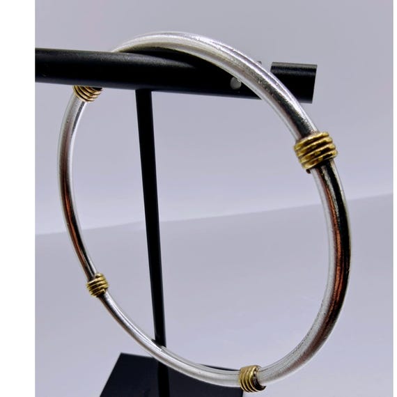 アクセサリー Vintage Mexico Sterling Bangle Vintage Mexico 925 Sterling Silver Bangle Bracelet Gold Tone
