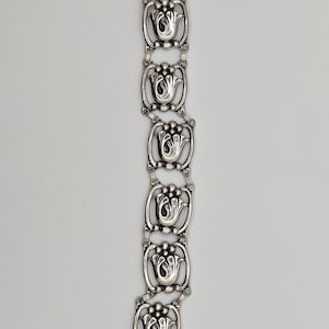 Vintage Danecraft Felch and Co. Sterling Silver Art Nouveau Link Bracelet