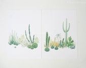 Cactus Watercolor Print Set - Any FOUR Cactus Art, Cactus Print / 8x10 OR 8x11 Botanical Prints, Modern Home Decor