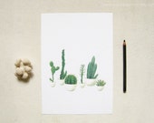 Cactus Watercolor Print - Any ONE 8x10 OR 8x11 Cactus Art, Cactus Print / 8x10 OR 8x11 Botanical Print, Modern Home Decor