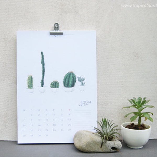 2014 Cactus Wall Calendar - 8x11