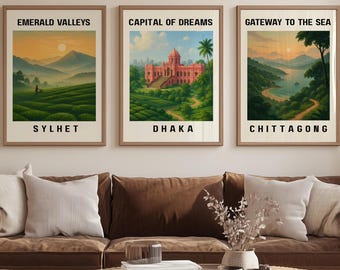 Bangladesh Poster - Bangladesh City Travel Poster – Bangladesh Sylhet • Bangladesh Dhaka • Chittagong| Bangladesh Green, Digital Download