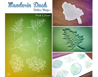 polymer silicone ink INDIAN FLOWERS Mandarin Duck Texture Stamp fabric papercrafts polymer clay