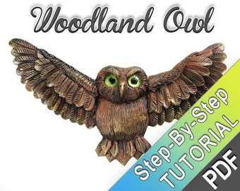 Woodland Owl - Polymer clay tutorial - Super Sculpey - wood imitation technique