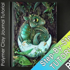 BABY DRAGON Polymer Clay Journal Tutorial -  dragon skin texture baby egg shell