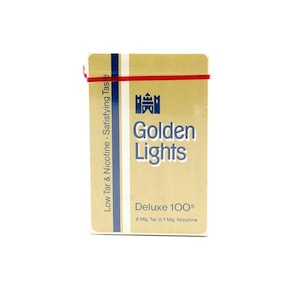 Vintage verzegeld kaartspel | Golden Lights-sigaretten | Pakket reclamekaarten met promo | Verzegelde vintage speelkaarten | Standaard deck vintage