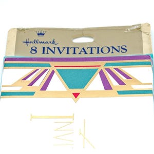 Vintage Hallmark Art Deco Papiereinladungen, 8er-Pack