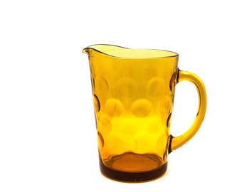 Jarra grande de vidrio vintage, cristalería Marigold