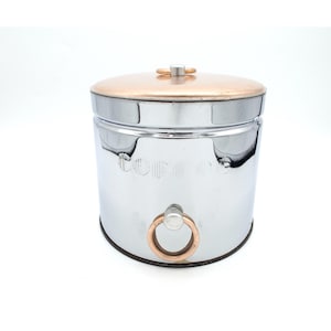 Vintage Art Deco Copper and Chrome Coffee Canister | Vintage Kitchen Decor | 1930s Design