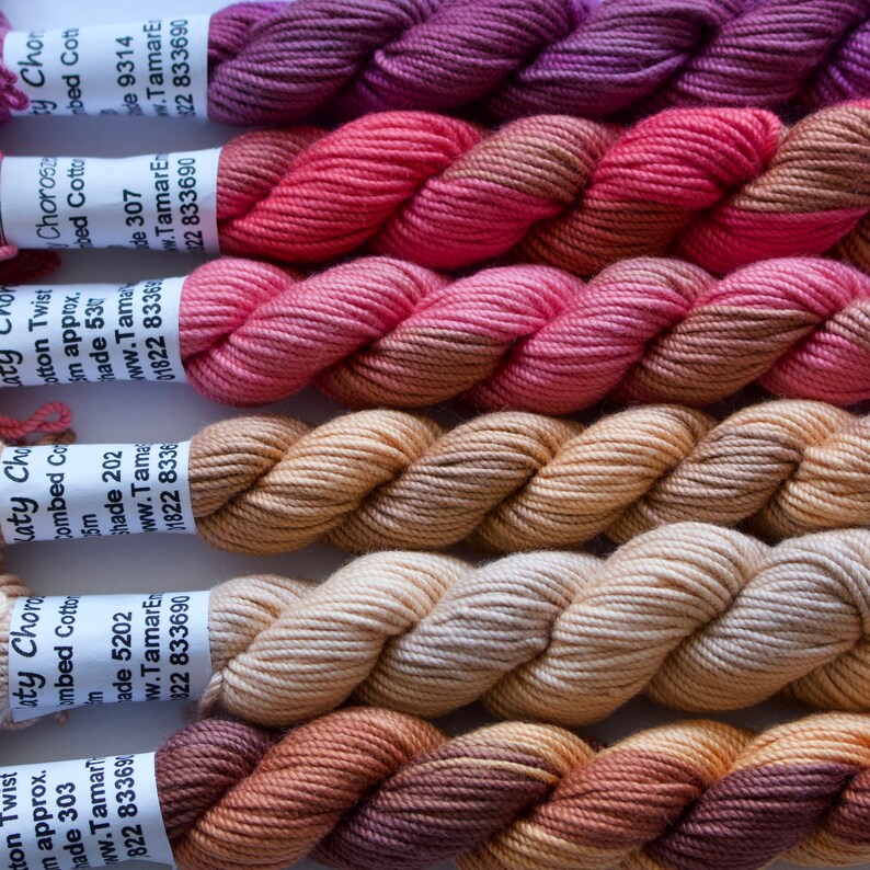 Cotton Twist Needlework Thread Embroidery Yarn Hand Dyed Etsy
