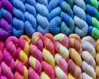 Cotton Twist Needlework Thread, Embroidery Yarn, Hand Dyed Variegated Colours