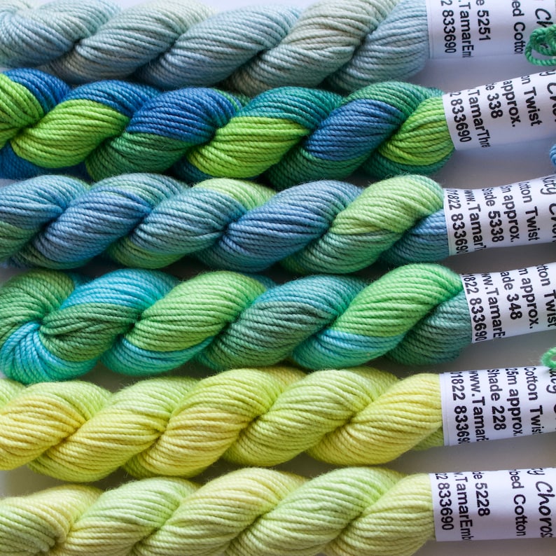 Cotton Twist Needlework Thread Embroidery Yarn Hand Dyed Etsy