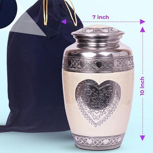Urne Herz Urne mit Gravur aus 100% Aluminium - Urne für die menschliche Asche - Urne für die menschliche Asche - für Erwachsene und Kinder
