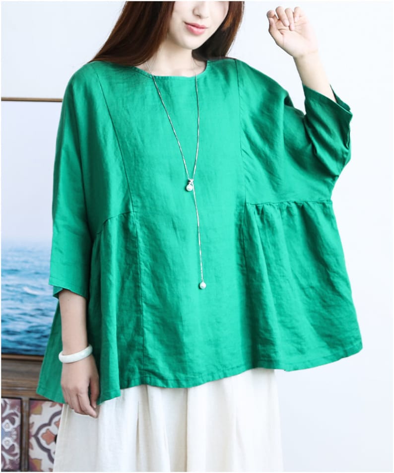 Women Top Women Clothing R Loose Fitting Cotton Shirt Blouse for Women