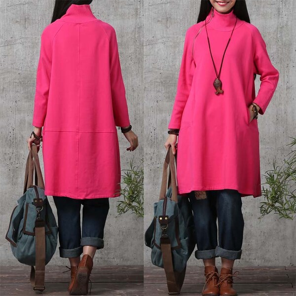 Women's sweatshirt loose cotton outerwear pullover casual shirt - women clothing