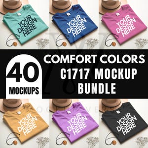 Comfort Colors 1717 Flatlay Bundle TShirt Mockup Bundle, C1717 Flatlay Mockup Bundle ,Bundle Aesthetic Mockup,  Unisex t-shirt Mockup Bundle