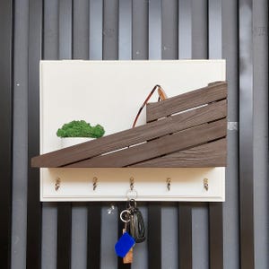 Key Holder, Wall Key Rack, Wood Shelf Organizer, Modern Key Hanger, Entryway Shelf, Key Hook Board,Minimalist Key Holder,Key Rack with Shelf