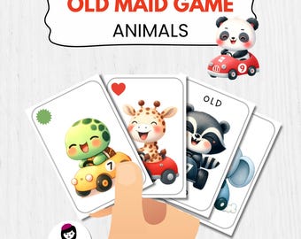 Juego de cartas de solterona imprimible: juego de solterona para niños / Juego de cartas para la familia / Juego de cartas para niños / Actividad de descarga digital