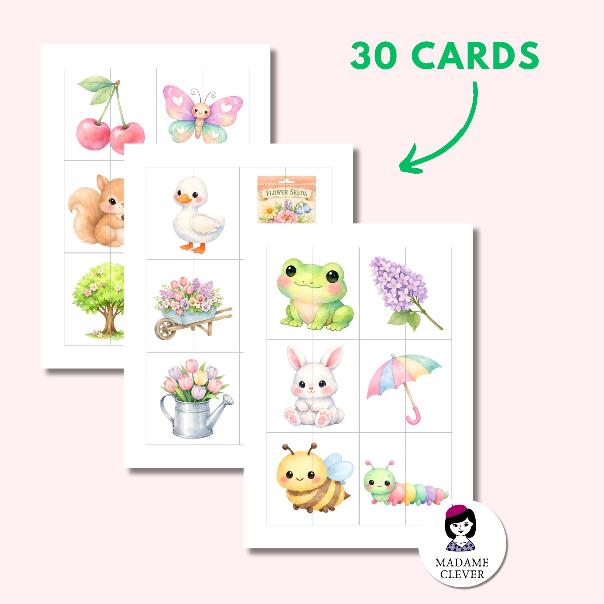 Spring Time Matching Game Printable Spring Matching Game for Toddlers and Preschoolers | Easter ...