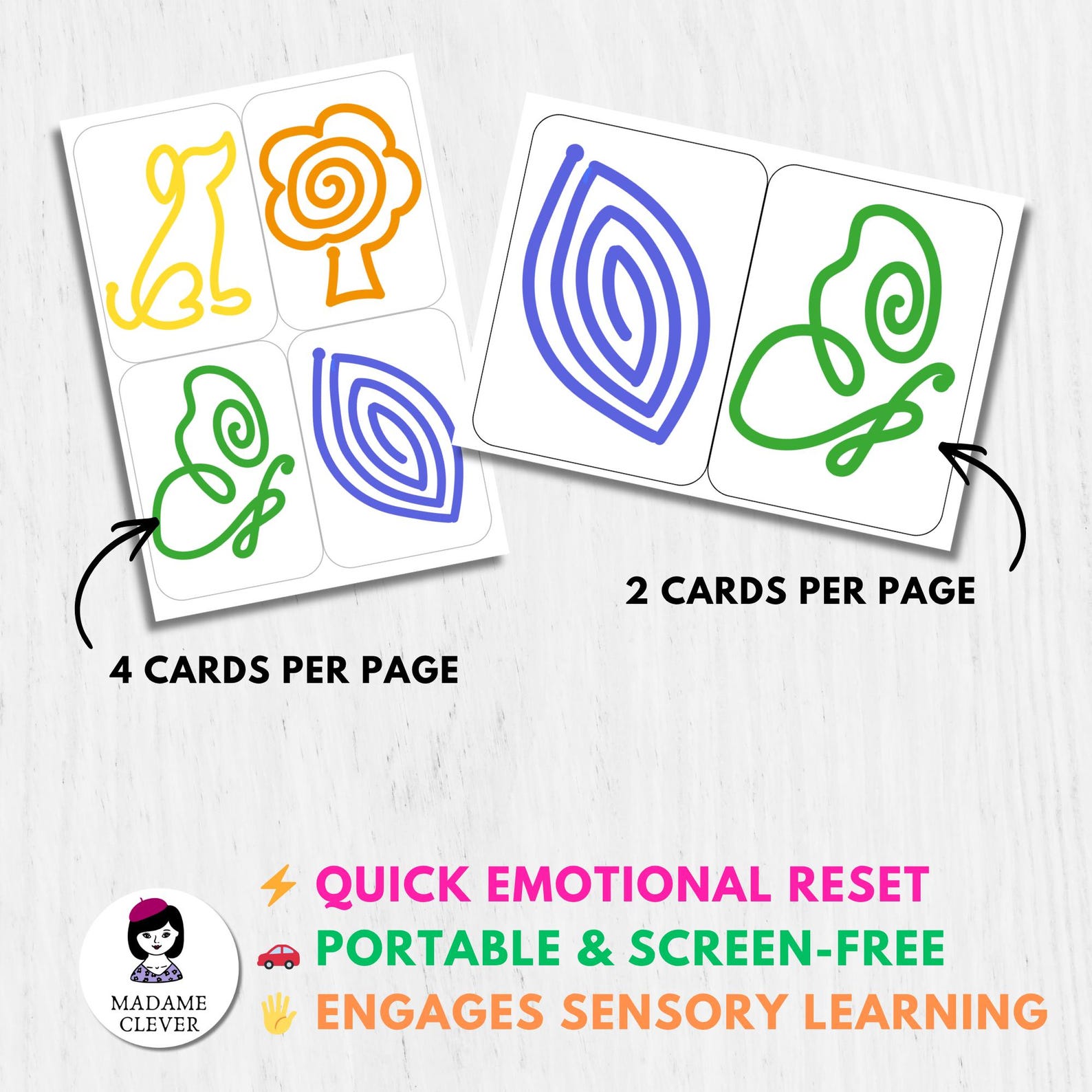 Calming Finger Tracing Cards Printable for Kids | Breathing Cards ...