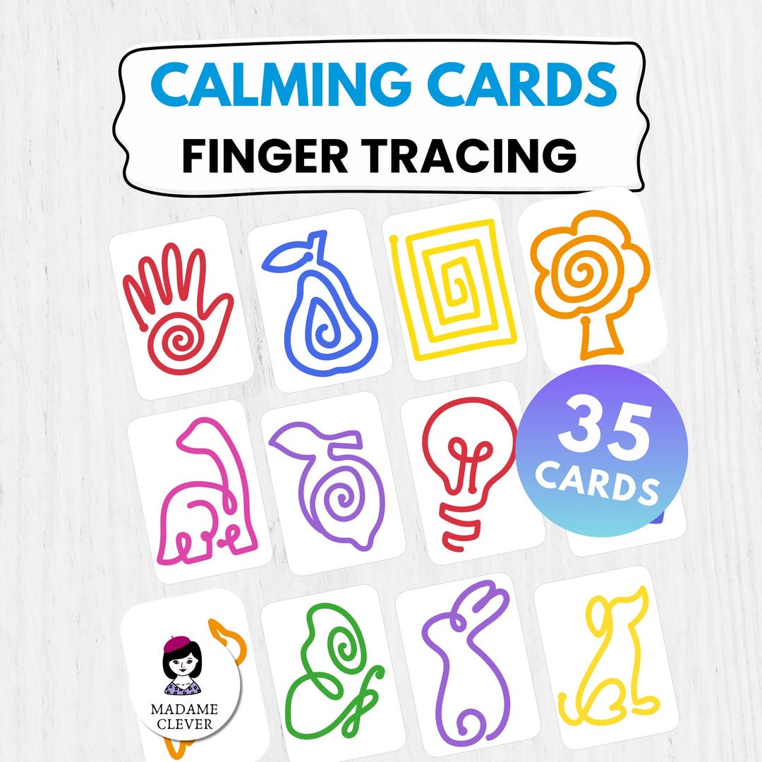 Calming Finger Tracing Cards Printable for Kids | Breathing Cards ...