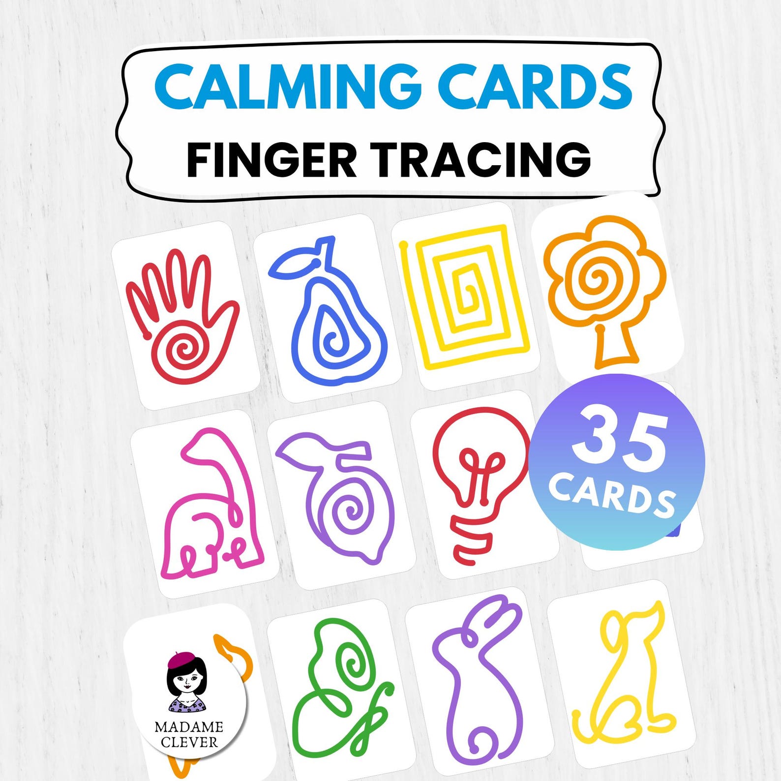 Calming Finger Tracing Cards Printable for Kids | Breathing Cards ...