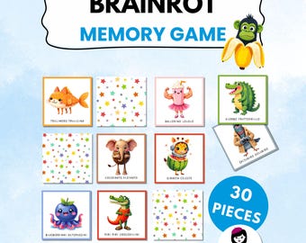Printable Italian brainrot memory game | Brainrot game | Italian brainrot fun acitivity