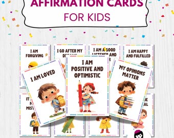 Positive Affirmation Cards for Kids: Printable Encouragement (PDF Download A4/US Letter Size)