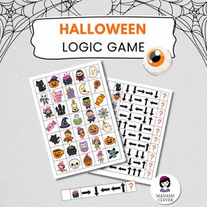 Halloween logic Game – Printable Left and Right Activity for Kids, Fun Logic Puzzle, Preschool Halloween Learning, halloween game