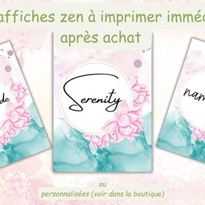 3er Set Zen-Poster zum Ausdrucken – PDF A4 A3 – Dankbarkeit Namaste Gelassenheit – Wohlfühlposter zum Herunterladen – Minimalistische Wandkunst
