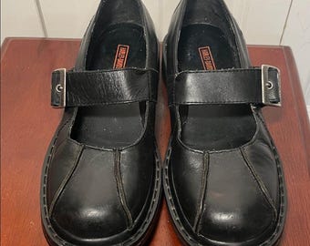 Vintage Harley Davidson Mary Jane's Y2K Black Buckle Shoes 7M RARE