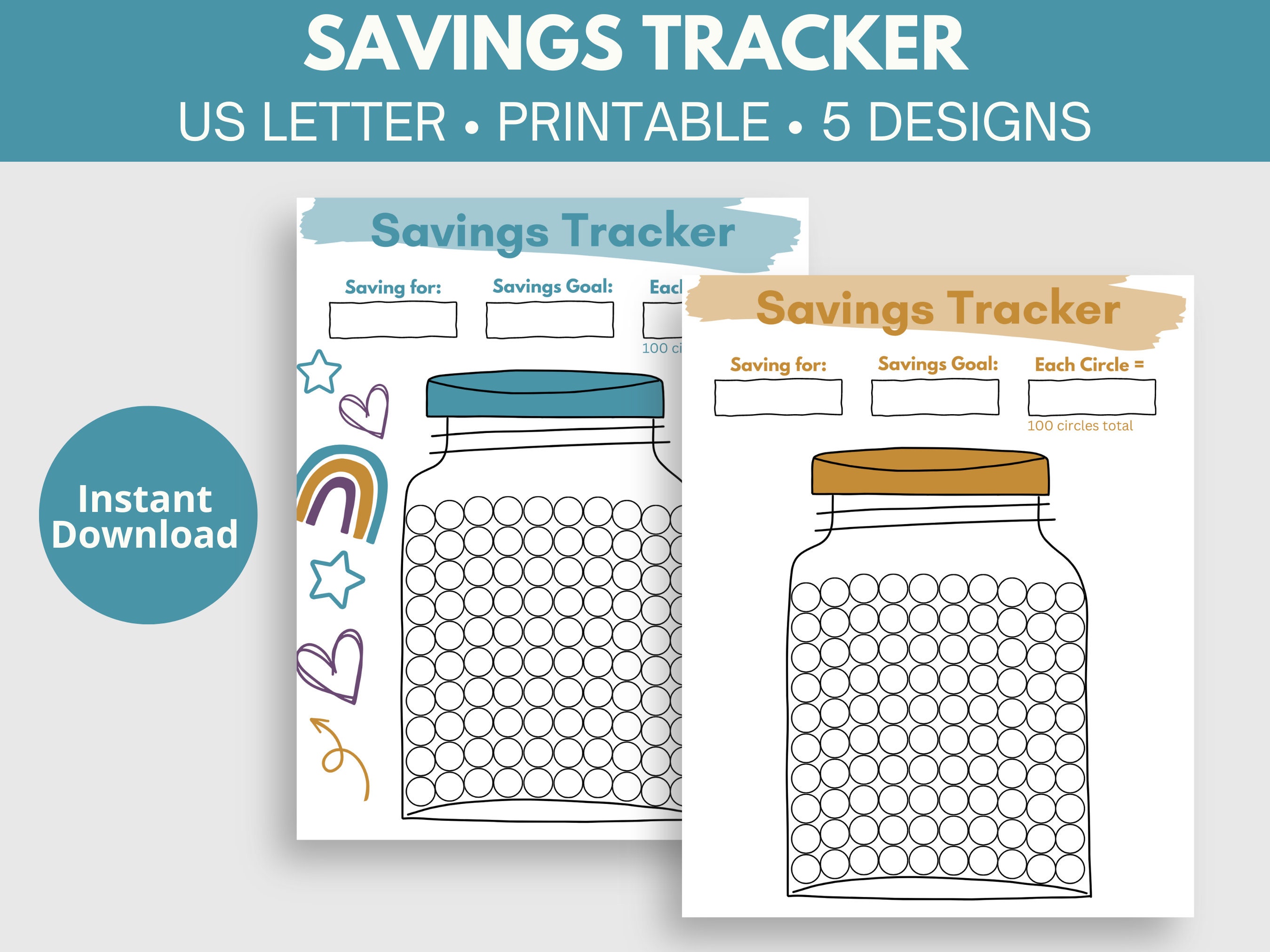 Savings Challenge Printable Savings Tracker Printable Tracker Budget ...