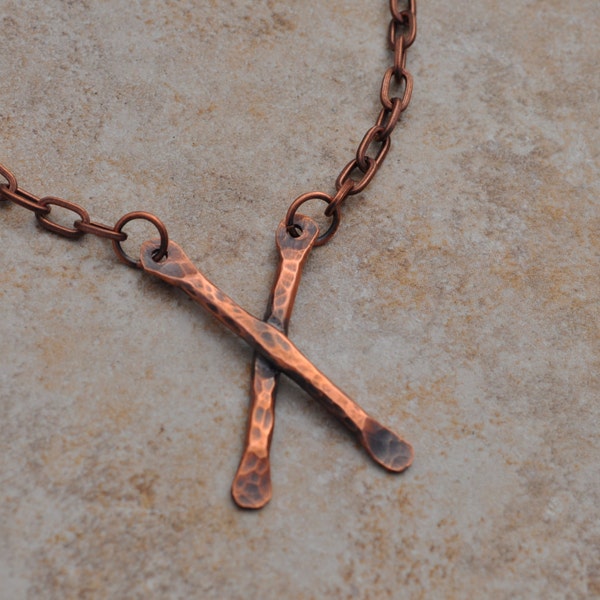 Men's necklace - Kisses Necklace - Hugs and Kisses - Copper Necklace