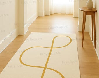 Alfombra minimalista de lana con mechones hechos a mano para dormitorio, sala de estar, oficina, cocina, guardería, entrada, moderna.