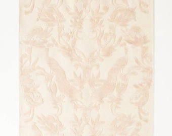 Alfombra de lana con mechones hecha a mano Anthropologie Julia para dormitorio, sala de estar, oficina, cocina, guardería, entrada, alfombra moderna