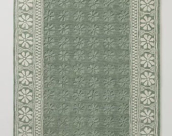 Alfombra de lana con mechones hecha a mano Anthropologie Julia para dormitorio, sala de estar, oficina, cocina, guardería, entrada, alfombra moderna