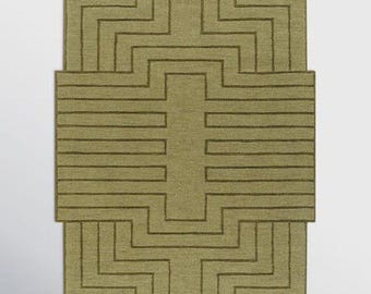 Alfombra de lana con mechones hecha a mano Anthropologie Julia para dormitorio, sala de estar, oficina, cocina, guardería, entrada, alfombra moderna