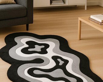 Modern Irregular Hand Tufted Rug 100% Wool Rugs For Any Living Space | Bedroom Rugs, Living Room Rugs, Kidsroom Rugs, Guestroom Rugs |