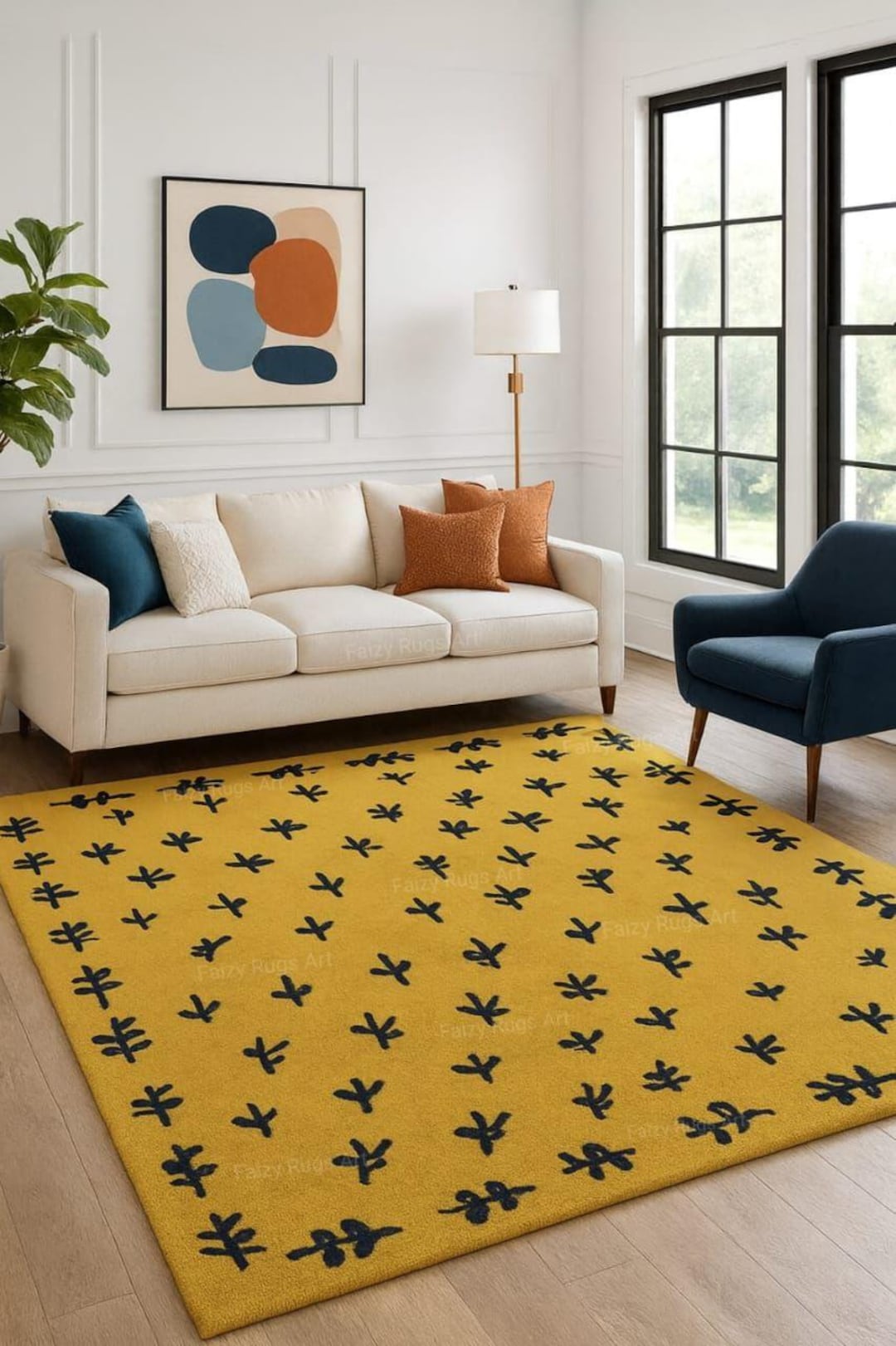 Mustard Yellow Area Rug