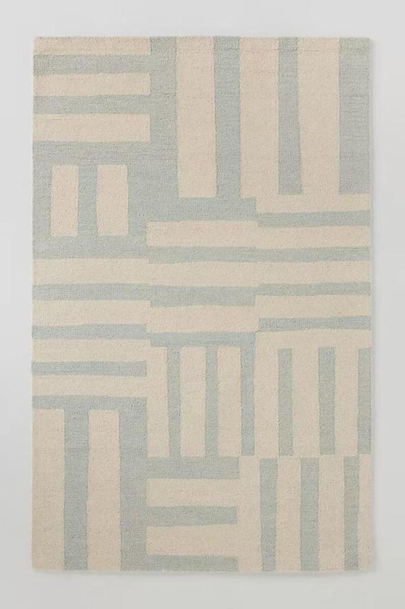 Anthropologie Julia Handmade Tufted Wool Area Rug For Bedroom Livingroom Office Kitchen Nursery Entryway Modern Rug