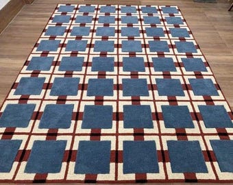 Alfombra de lana con mechones hecha a mano Anthropologie Julia para dormitorio, sala de estar, oficina, cocina, guardería, entrada, alfombra moderna