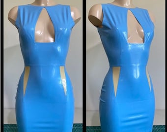 Rubber Latex Triangle Cut-Out Cocktail Dress