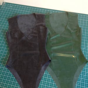 Latex Plunge Neck Bodysuit image 2