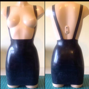 Rubber Latex Basics High Waisted Mini Skirt with Braces